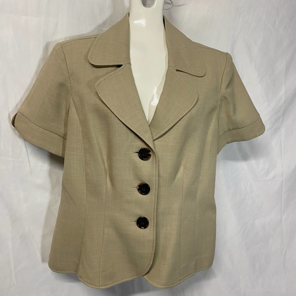 Studio I Jacket 3 Button Cream Business Casual Size 12